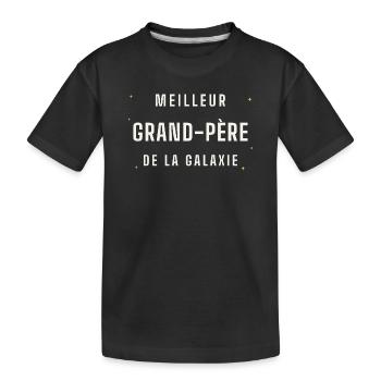 Meilleur Grand-Père de la Galaxie - T-shirt bio Premium Enfant - noir - Devant