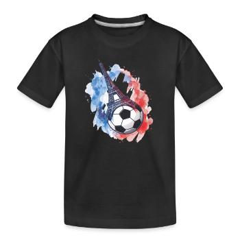 Frankreich Eiffelturm Fußball Fan Paris - Kinder Premium Bio T-Shirt - Schwarz - Vorne