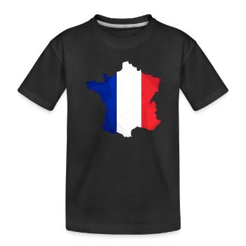 Frankreich Karte Fußballsommer Grafik Tricolore - Kinder Premium Bio T-Shirt - Schwarz - Vorne