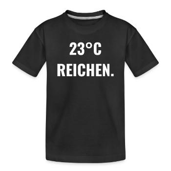 23 °C reichen. - Kinder Premium Bio T-Shirt - Schwarz - Vorne