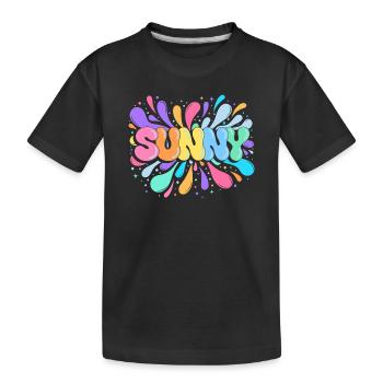 Sunny PopArt Multicolor - Kinder Premium Bio T-Shirt - Schwarz - Vorne