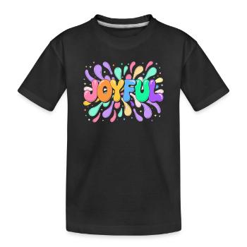 Lettrage Joyeux en éclats colorés - T-shirt bio Premium Enfant - noir - Devant