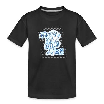 Petit Poisson Gribouillage Grandeur - T-shirt bio Premium Enfant - noir - Devant