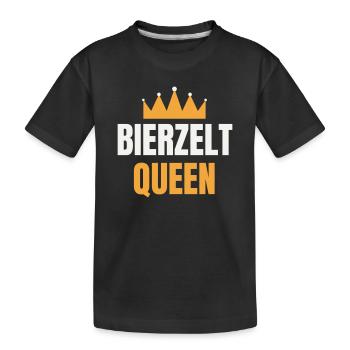 Bierzelt Queen – Volksfest Frauen Krone Spruch - Kinder Premium Bio T-Shirt - Schwarz - Vorne