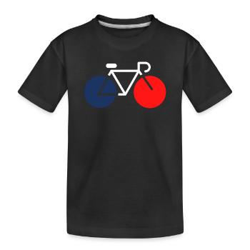 Vélo blanc bleu rouge  - T-shirt bio Premium Enfant - noir - Devant