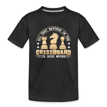 Échiquier des joueurs d’échecs - T-shirt bio Premium Enfant - noir - Devant