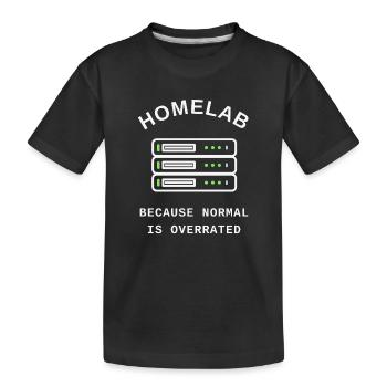 Homelab – Parce que la normalité est surestimée - T-shirt bio Premium Enfant - noir - Devant