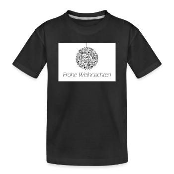 Frohe Weihnachten: Sternen-Weihnachtskugel - Kinder Premium Bio T-Shirt - Schwarz - Vorne