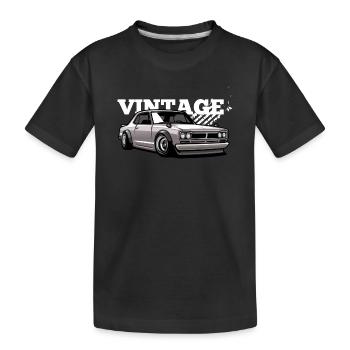 Graphismes de voitures vintage des années 70 - T-shirt bio Premium Enfant - noir - Devant