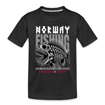 Excursion de pêche en Norvège - T-shirt bio Premium Enfant - noir - Devant