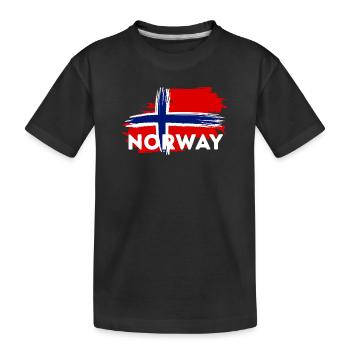 Thème des coups de pinceau du drapeau norvégien - T-shirt bio Premium Enfant - noir - Devant
