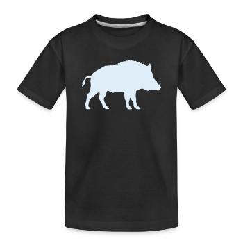 Silhouette bleue du sanglier sauvage - T-shirt bio Premium Enfant - noir - Devant
