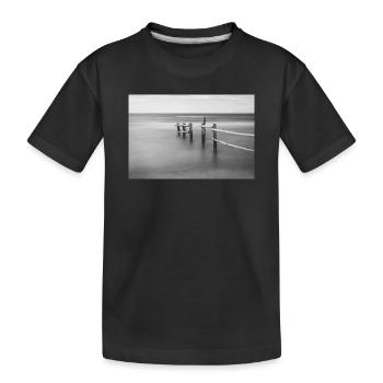 West Beach : Clôture dans la mer (noir et blanc) - T-shirt bio Premium Enfant - noir - Devant