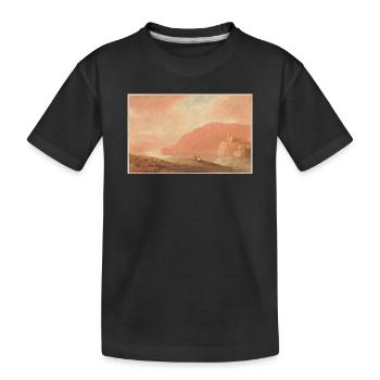 Château sur une rivière - T-shirt bio Premium Enfant - noir - Devant