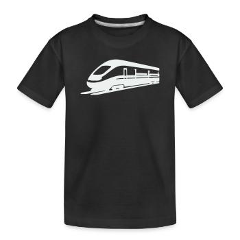 Zug Silhouette - Kinder Premium Bio T-Shirt - Schwarz - Vorne
