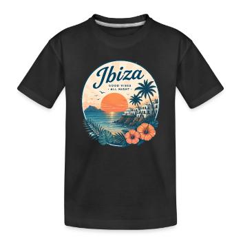 Affiche tropicale Ibiza Sunset - T-shirt bio Premium Enfant - noir - Devant