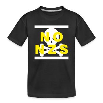 NO NZS, NEVER AGAIN, ANTI-FASCISM, NO AFD YELLOW - Kids' Premium Organic T-Shirt - black - Front