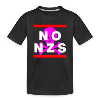NO NZS, NEVER AGAIN, ANTI-FASCISM, NO AFD PINK - Kids' Premium Organic T-Shirt - black - Front