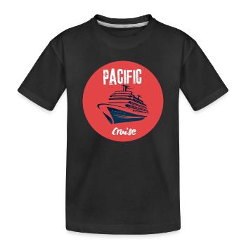 Navire rétro de croisière du Pacifique - T-shirt bio Premium Enfant - noir - Devant