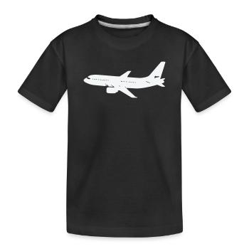 Silhouette d’avion sur fond blanc - T-shirt bio Premium Enfant - noir - Devant