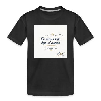 Designer Azzo  - Kinder Premium Bio T-Shirt - Schwarz - Vorne