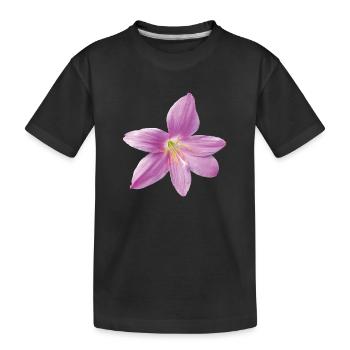 pink_rain_lily_botanical_print_gift_for_her - T-shirt bio Premium Enfant - noir - Devant