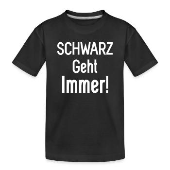 Die Farbe Schwarz geht immer lustige Farben Spruch - Kinder Premium Bio T-Shirt - Schwarz - Vorne