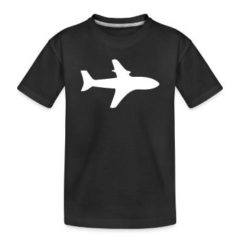 Flugzeug Reise Flugreise Geschenk - Kinder Premium Bio T-Shirt - Schwarz - Vorne