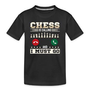 Schach Schachspieler Schachbrett - Kinder Premium Bio T-Shirt - Schwarz - Vorne