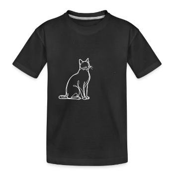 Un cadeau d’art en ligne pour un chat - T-shirt bio Premium Enfant - noir - Devant
