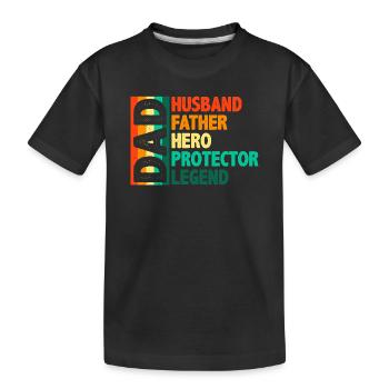 PAPA : Légende du Protecteur des Héros - T-shirt bio Premium Enfant - noir - Devant