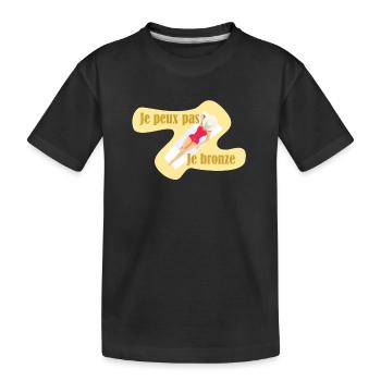 Je peux pas je bronze - T-shirt bio Premium Enfant - noir - Devant