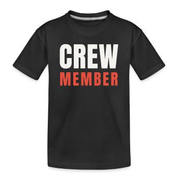 Crew Member Red Accent Two-Tone Team Staff Event - Kids' Premium Organic T-Shirt - black - Front