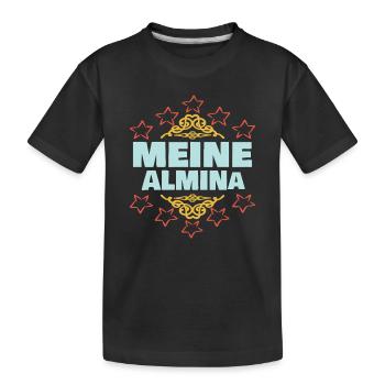 Almina - Kinder Premium Bio T-Shirt - Schwarz - Vorne
