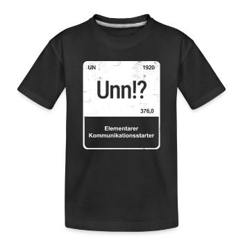 Unn!? - Saarländisch für Profis!  - Kinder Premium Bio T-Shirt - Schwarz - Vorne