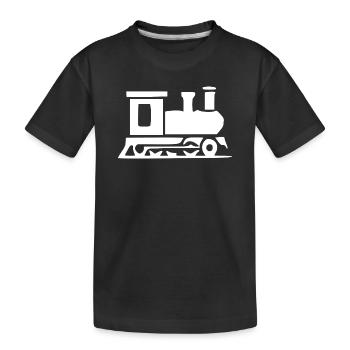 Cadeau de voyage en train pour voyager en train - T-shirt bio Premium Enfant - noir - Devant