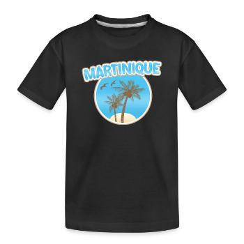 Martinique Beach - Kids' Premium Organic T-Shirt - black - Front