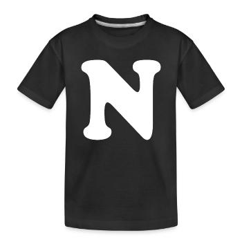 Imprimé grand N Style | Lettre N | N Logo - T-shirt bio Premium Enfant - noir - Devant