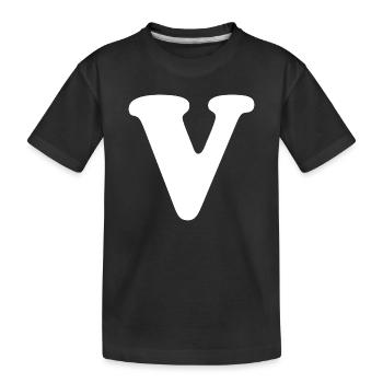 Gros imprimé en V | Lettre V | V Logo - T-shirt bio Premium Enfant - noir - Devant