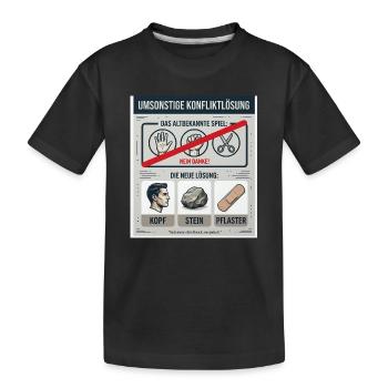 Kopf Stein Pflaster Konfliktlösung - Kinder Premium Bio T-Shirt - Schwarz - Vorne