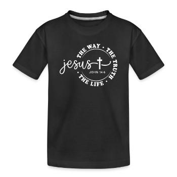 Jésus Voie Vérité Cercle de Vie Design Foi Dieu - T-shirt bio Premium Enfant - noir - Devant