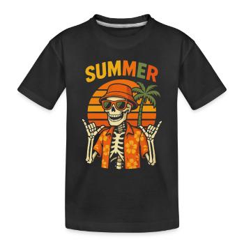 Été squelette Sun Tiki - T-shirt bio Premium Enfant - noir - Devant