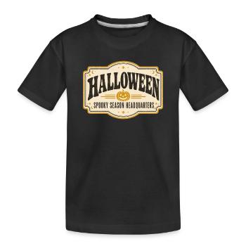 Enseigne vintage de boutique d’Halloween – Saison Rétro Effrayante - T-shirt bio Premium Enfant - noir - Devant