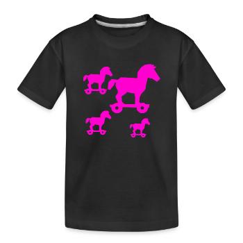 horses - Kids' Premium Organic T-Shirt - black - Front