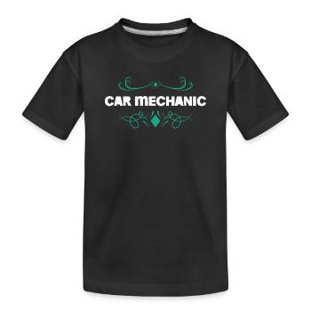 Car Mechanic Ornament - Kids' Premium Organic T-Shirt - black - Front