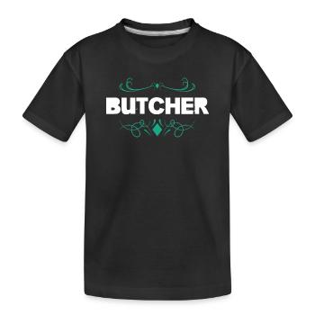 Police vintage à flair boucher - T-shirt bio Premium Enfant - noir - Devant
