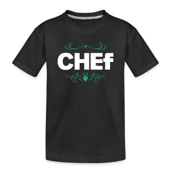 Logo du chef aux lignes ornementales élégantes - T-shirt bio Premium Enfant - noir - Devant