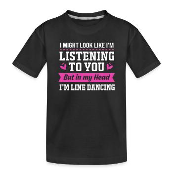 Danse en ligne - T-shirt bio Premium Enfant - noir - Devant
