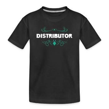 Logo du distributeur avec ornements floraux - T-shirt bio Premium Enfant - noir - Devant