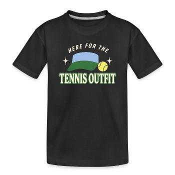 Tenniscore Tennis Club No Membership, Only - Kids' Premium Organic T-Shirt - black - Front